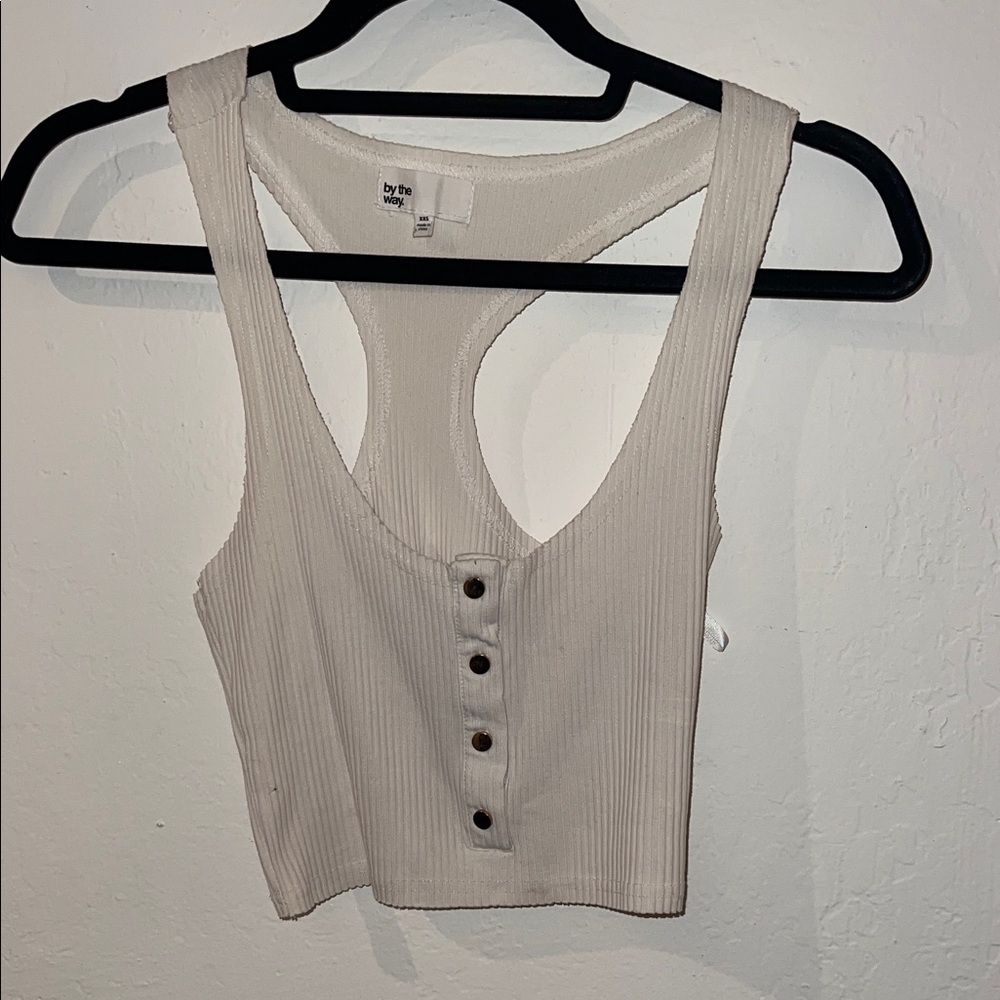 by the way. Buttoned Cream Crop Top